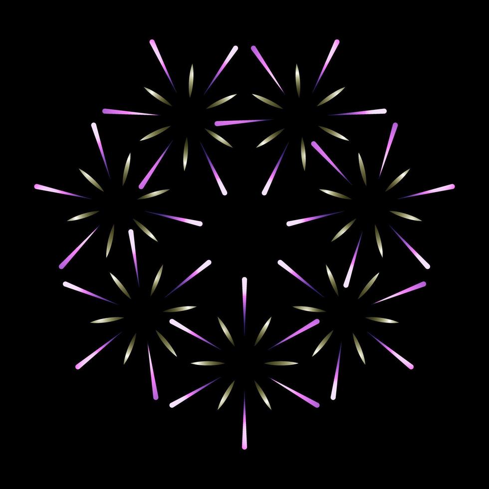 een bloemrijk vuurwerk vlak illustratie, chrysant vuurwerk vector