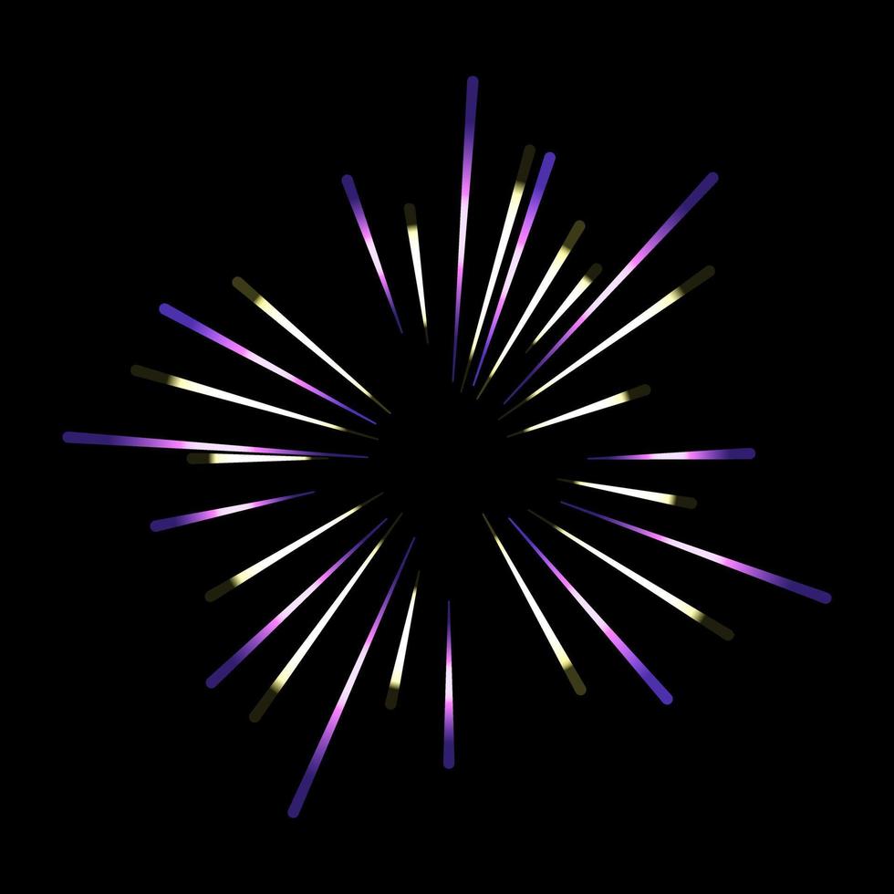 een bloemrijk vuurwerk vlak illustratie, chrysant vuurwerk vector