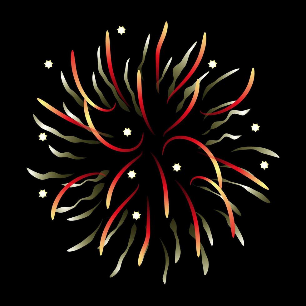 een bloemrijk vuurwerk vlak illustratie, chrysant vuurwerk vector