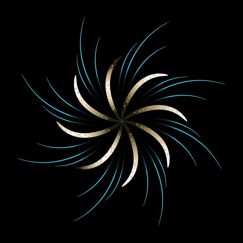 een bloemrijk vuurwerk vlak illustratie, chrysant vuurwerk vector