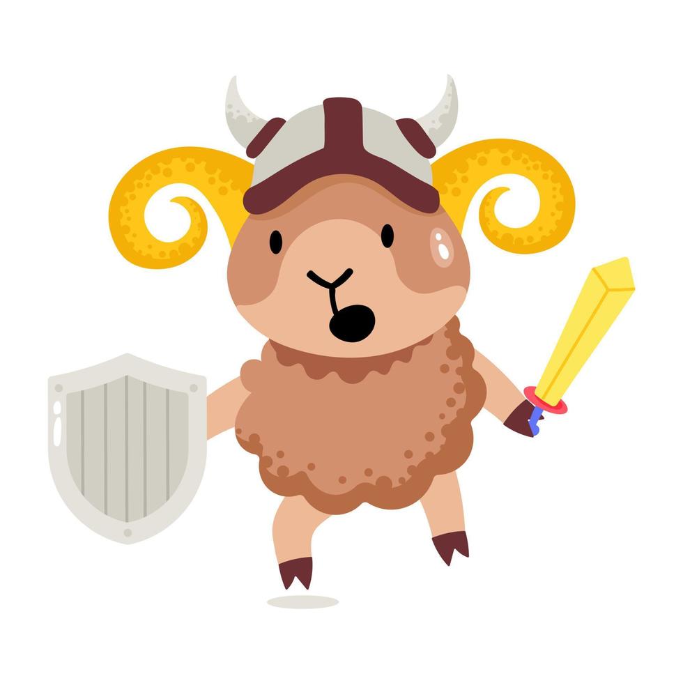 vuur, een Ram element vlak sticker vector