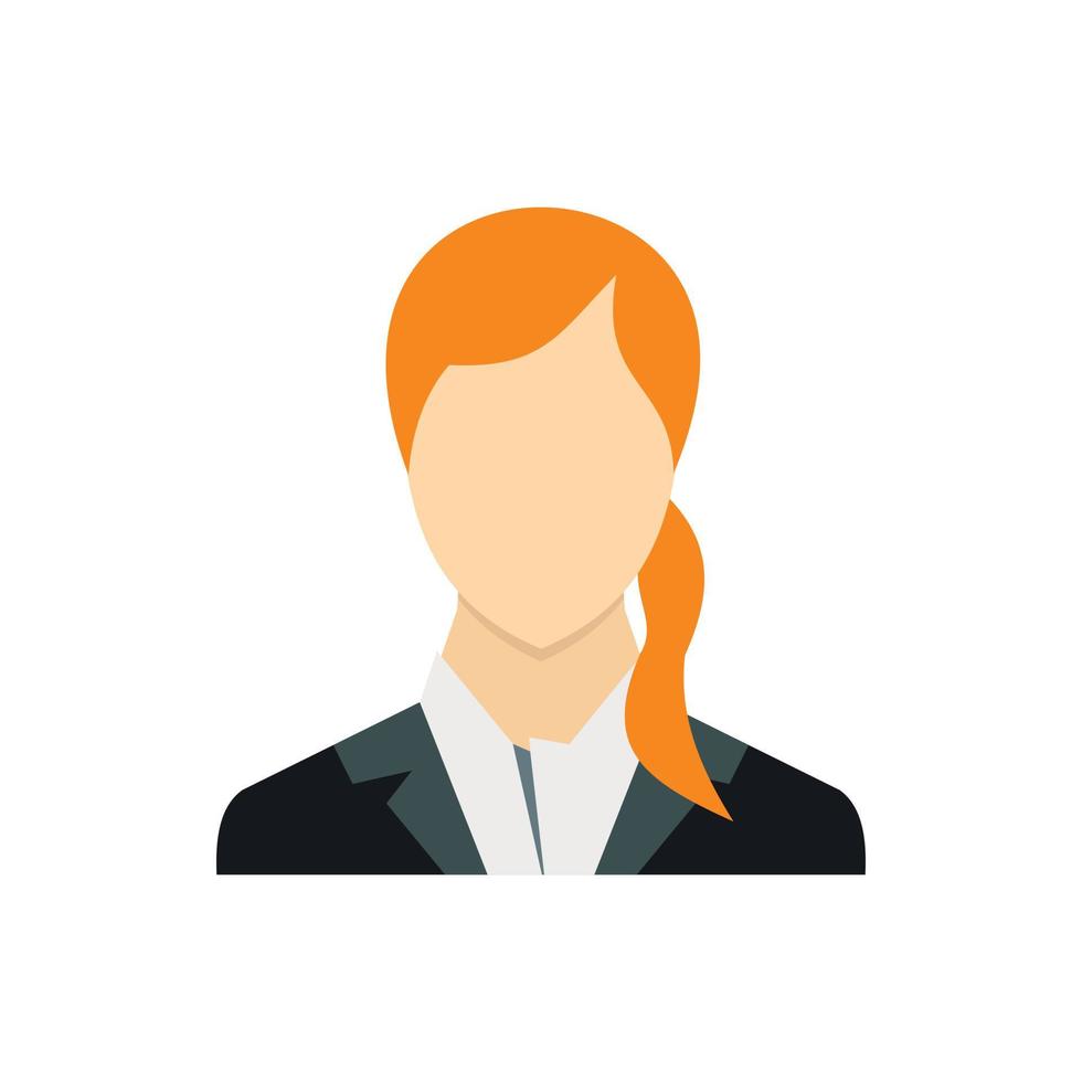 vrouw met lang rood haar- icoon, vlak stijl vector