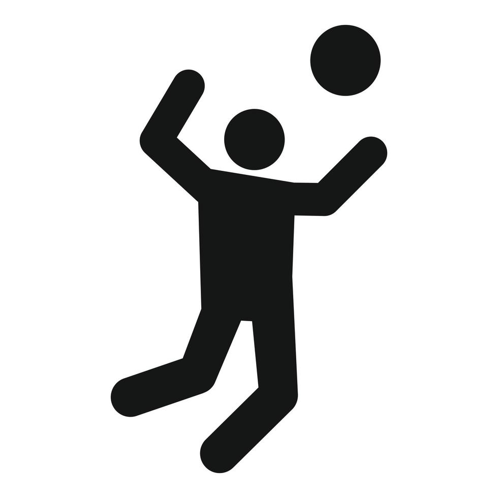 volleybal speler atack icoon, gemakkelijk stijl vector