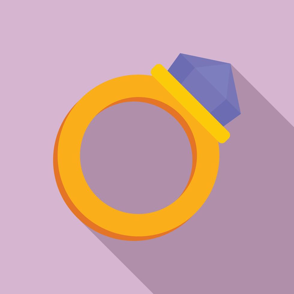 goud magie ring icoon, vlak stijl vector