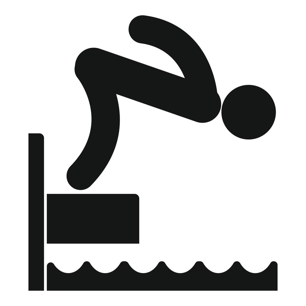 kind Bij duiken bord icoon, gemakkelijk stijl vector