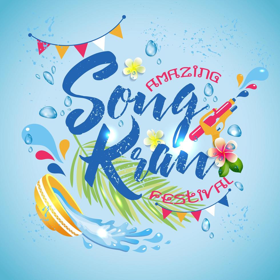 geweldig thailand songkran festivalontwerp vector