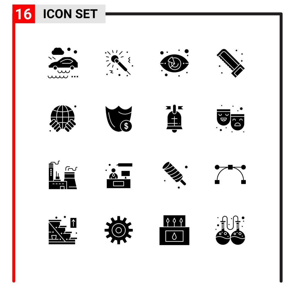 solide glyph pak van 16 universeel symbolen van aarde loodgieter tabel loodgieter afzet bewerkbare vector ontwerp elementen