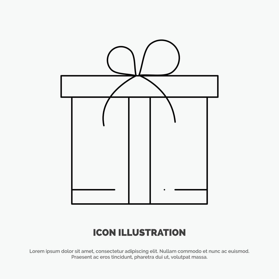 geschenk doos motivatie lijn icoon vector