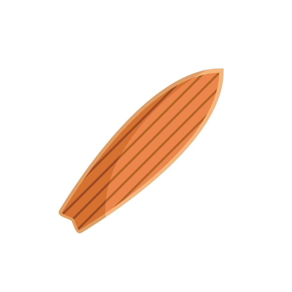 retro hout surfboard icoon, vlak stijl vector