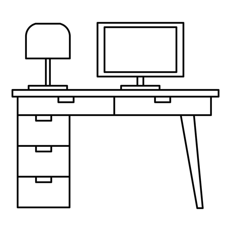 computer tafel icoon, schets stijl vector