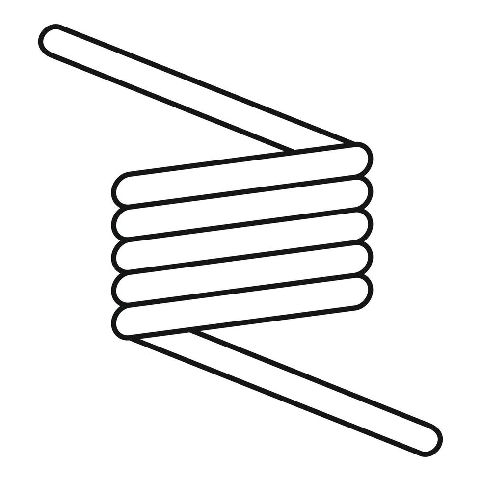 flexibel voorjaar kabel icoon, schets stijl vector