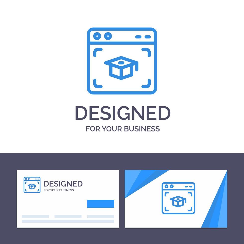 creatief bedrijf kaart en logo sjabloon web pet onderwijs diploma uitreiking vector illustratie