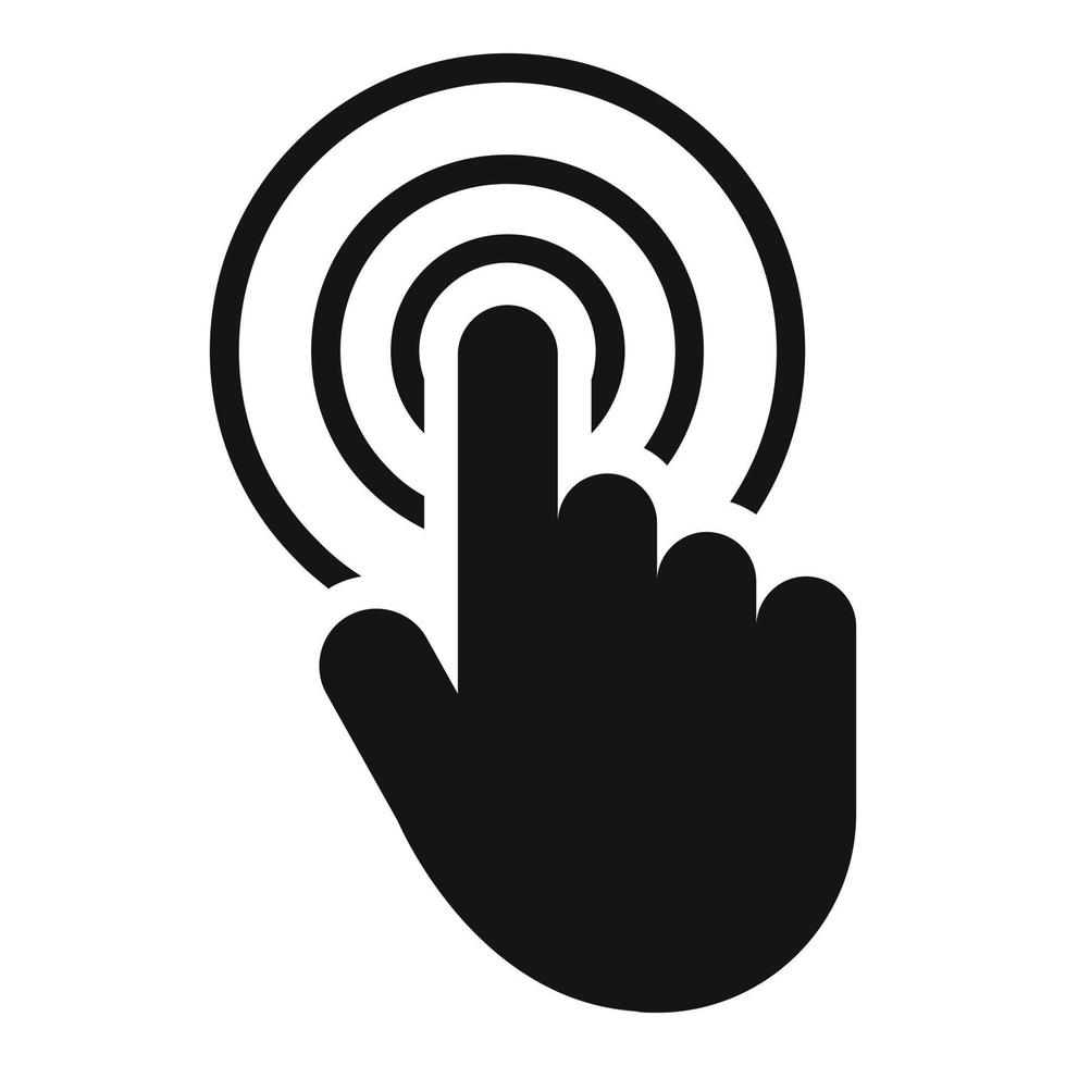 hand- cursor web icoon, gemakkelijk zwart stijl vector