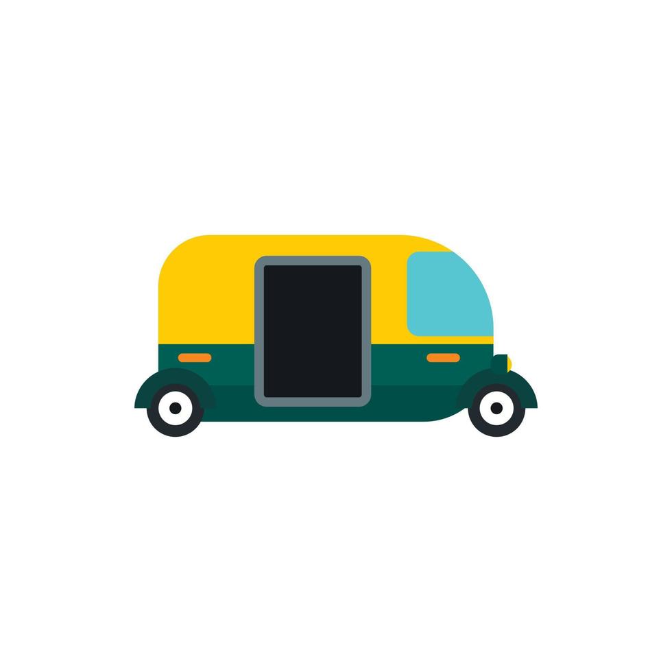 tuk tuk taxi icoon, vlak stijl vector