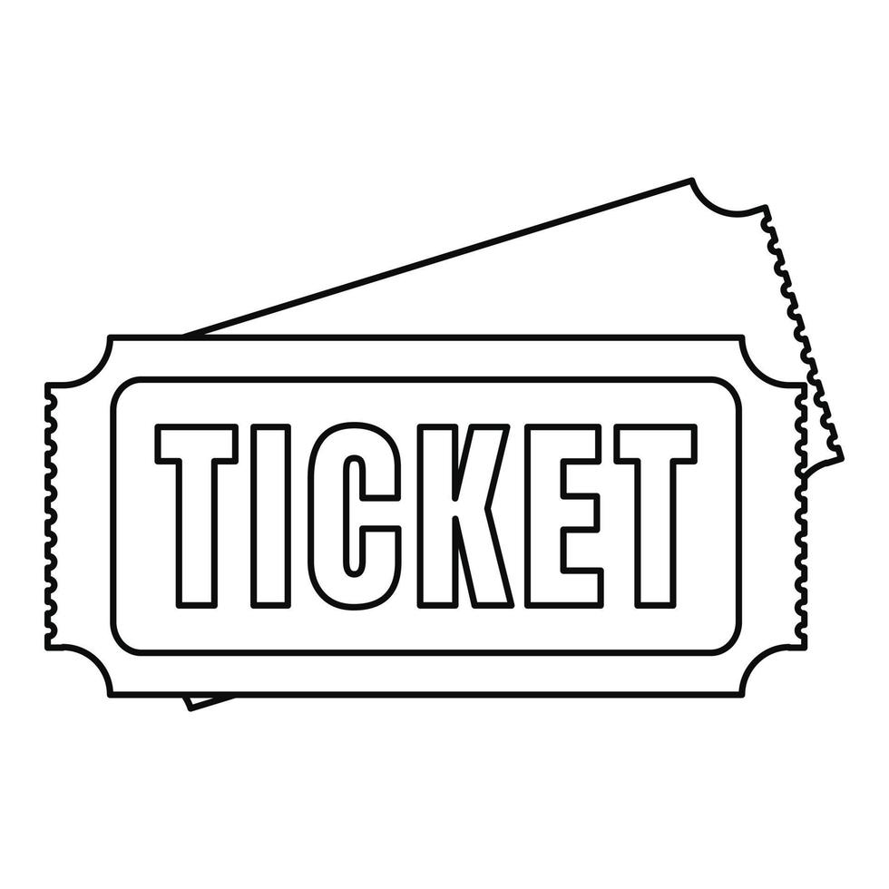 museum ticket icoon, schets stijl vector