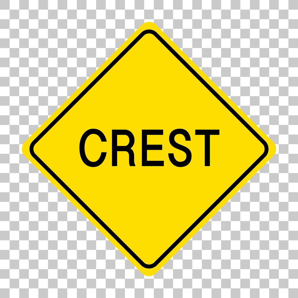 Crest verkeersbord geïsoleerd op transparante achtergrond vector