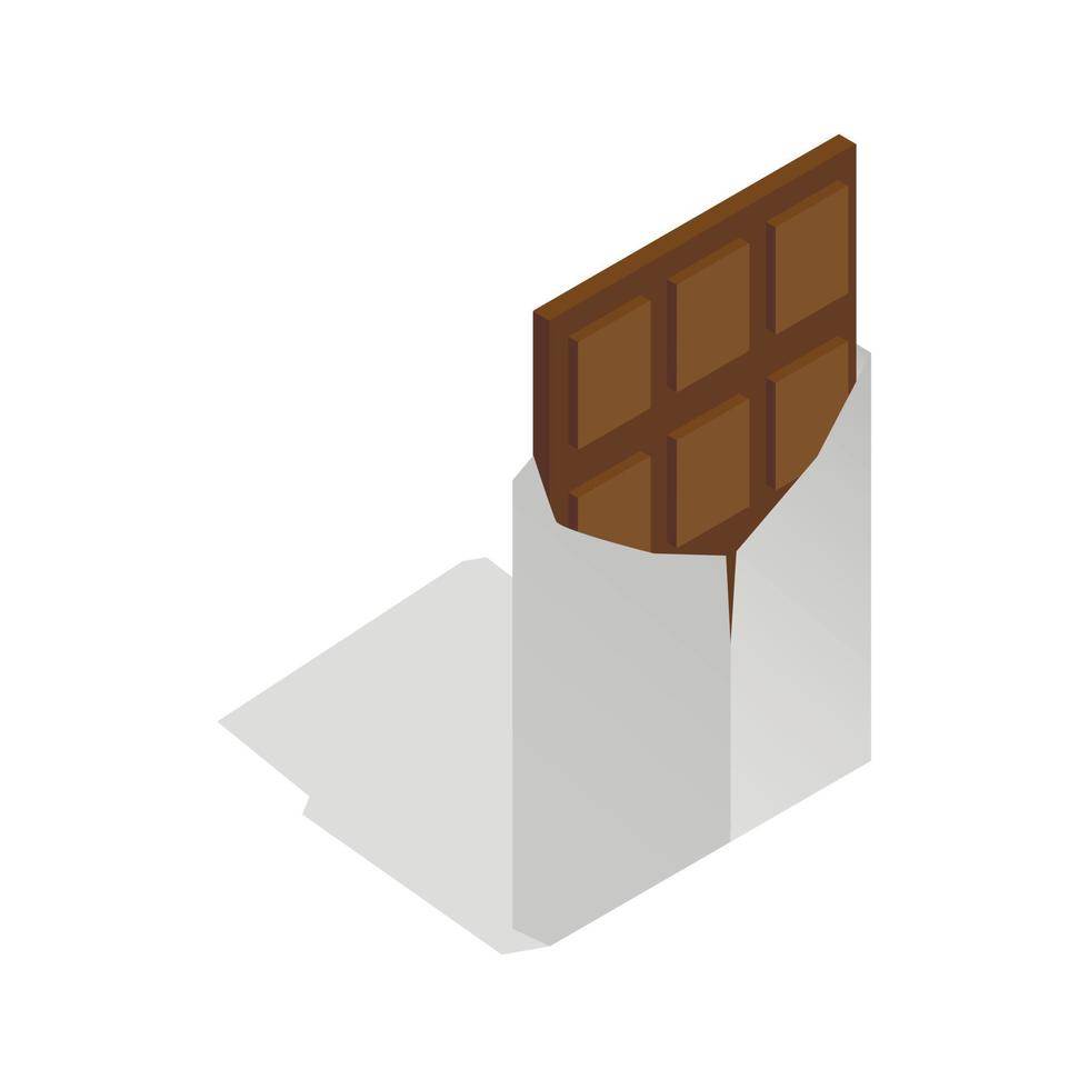 donker chocola icoon, isometrische 3d stijl vector