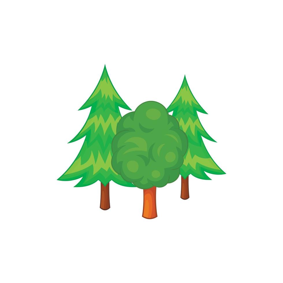 Woud bomen icoon in tekenfilm stijl vector