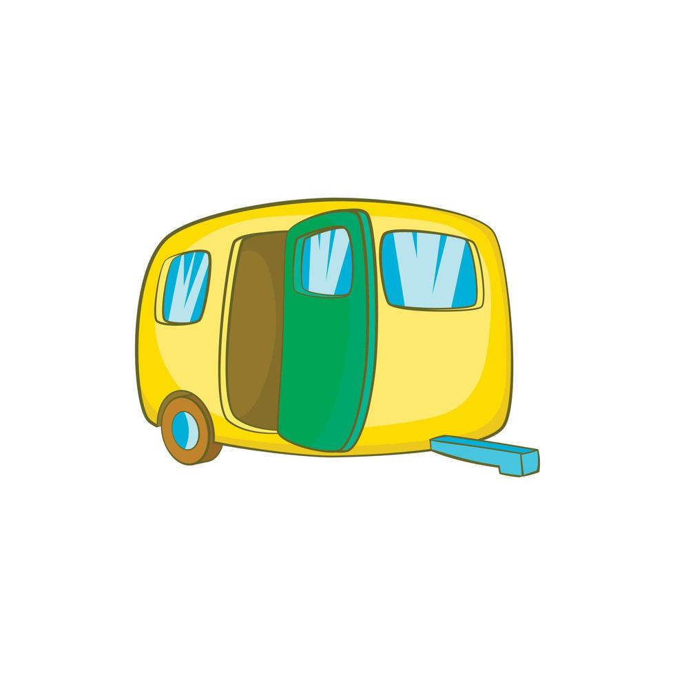 gillen camping aanhangwagen icoon, tekenfilm stijl vector