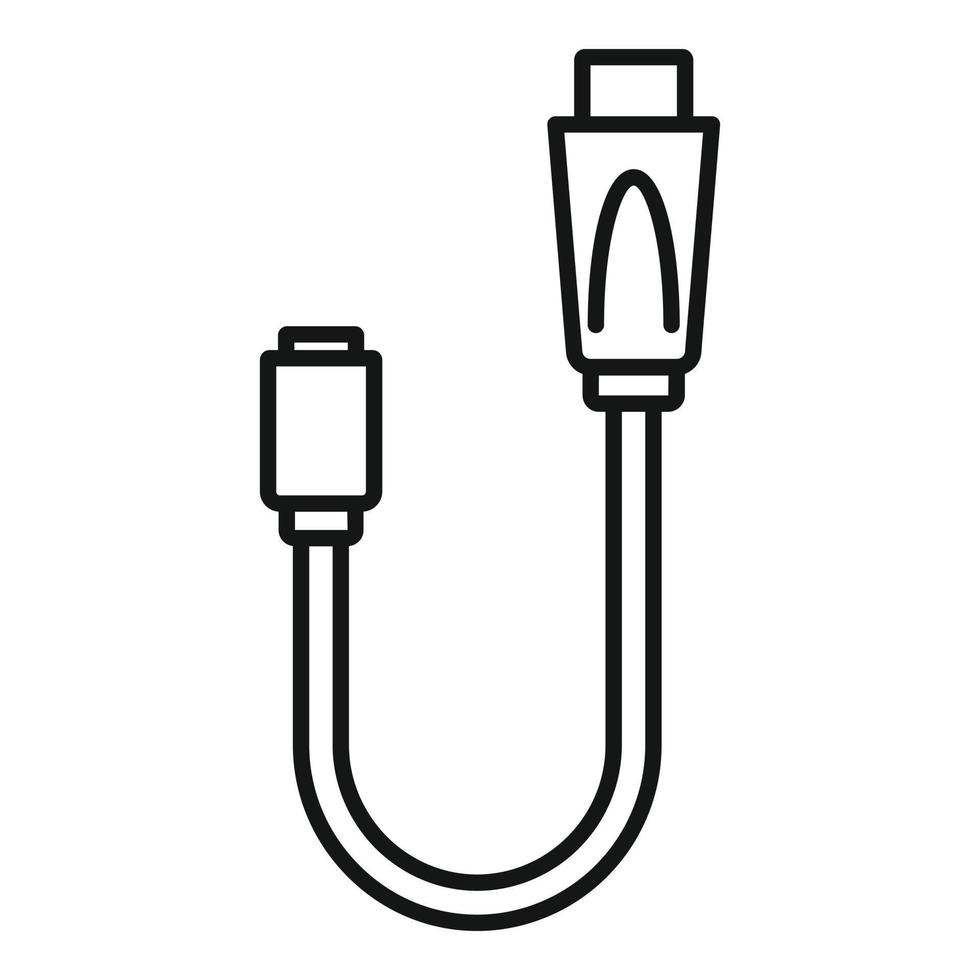 camera USB kabel icoon, schets stijl vector