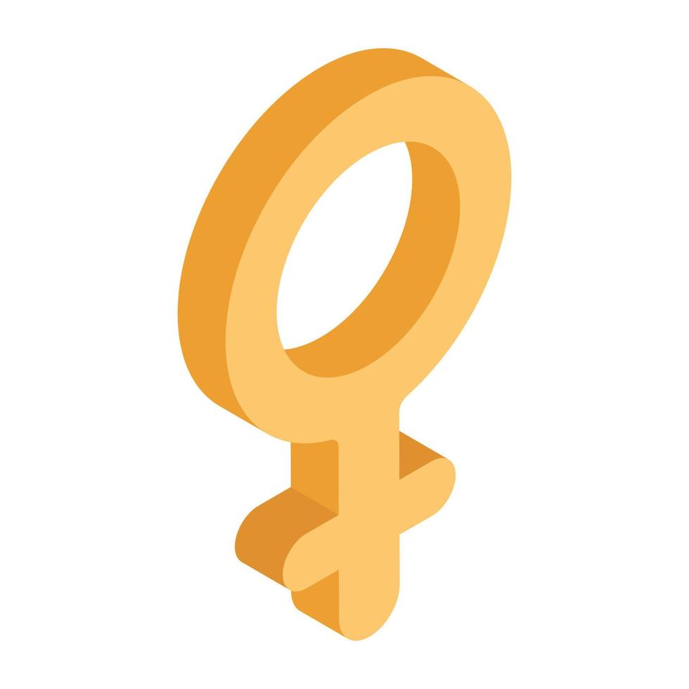 isometrische ontwerp icoon van vrouw geslacht vector