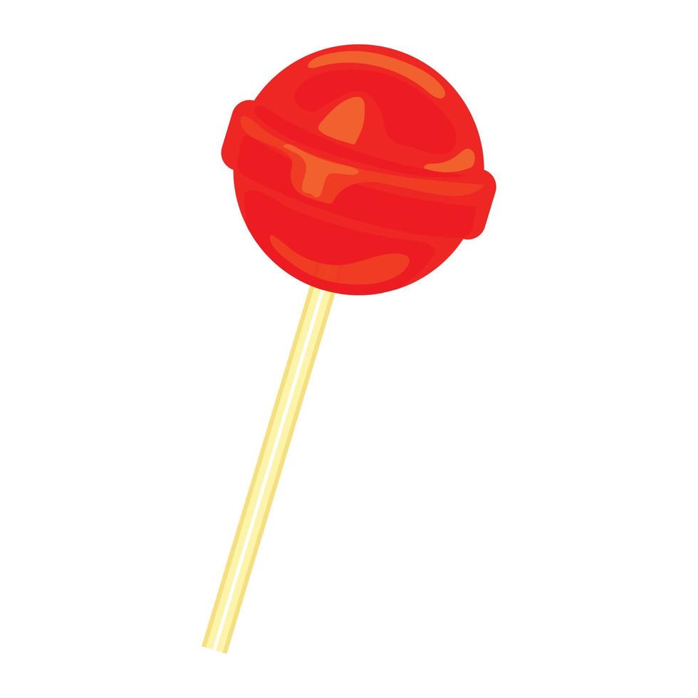 rood lolly icoon, tekenfilm stijl vector