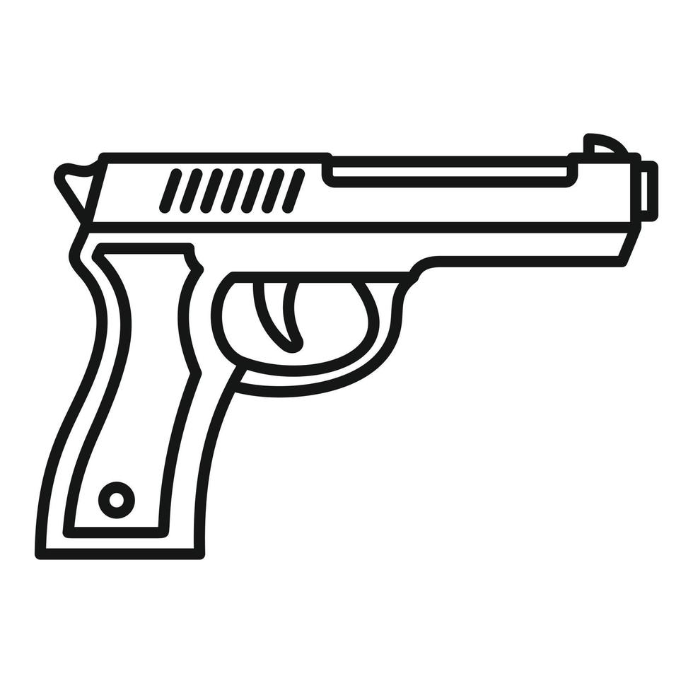 Politie pistool icoon, schets stijl vector