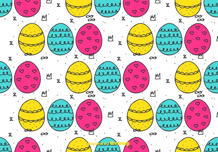 Doodle Easter Eggs Pattern vector
