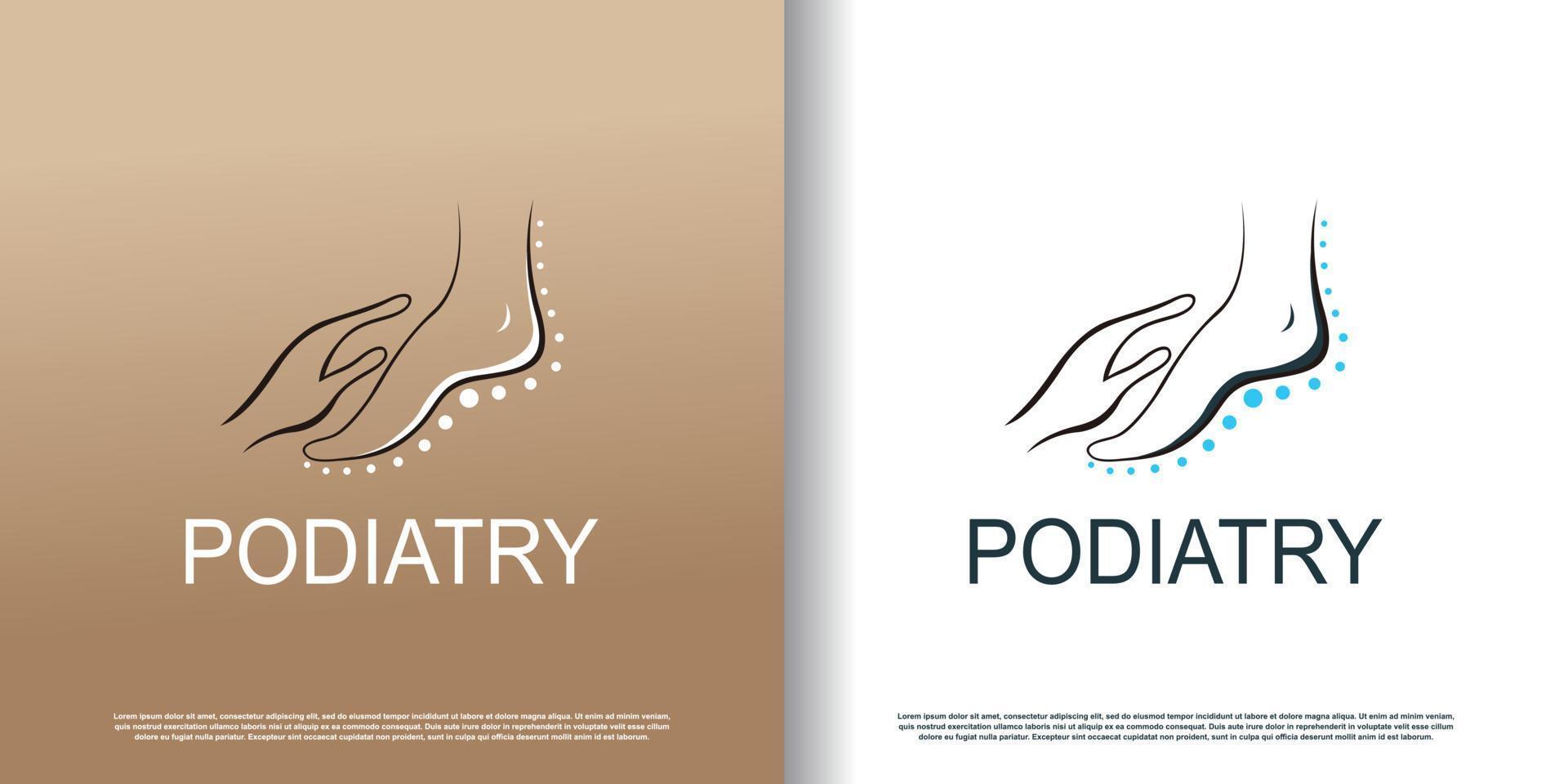 podologie logo icoon met creatief concept ontwerp premie vector