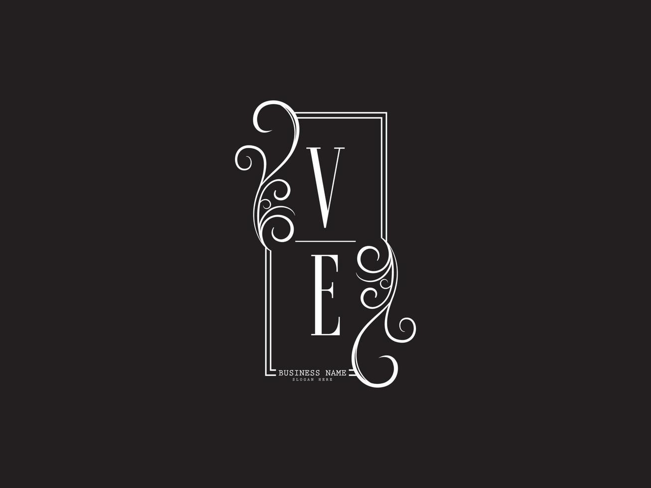 minimaal ve v e luxe logo brief ontwerp vector