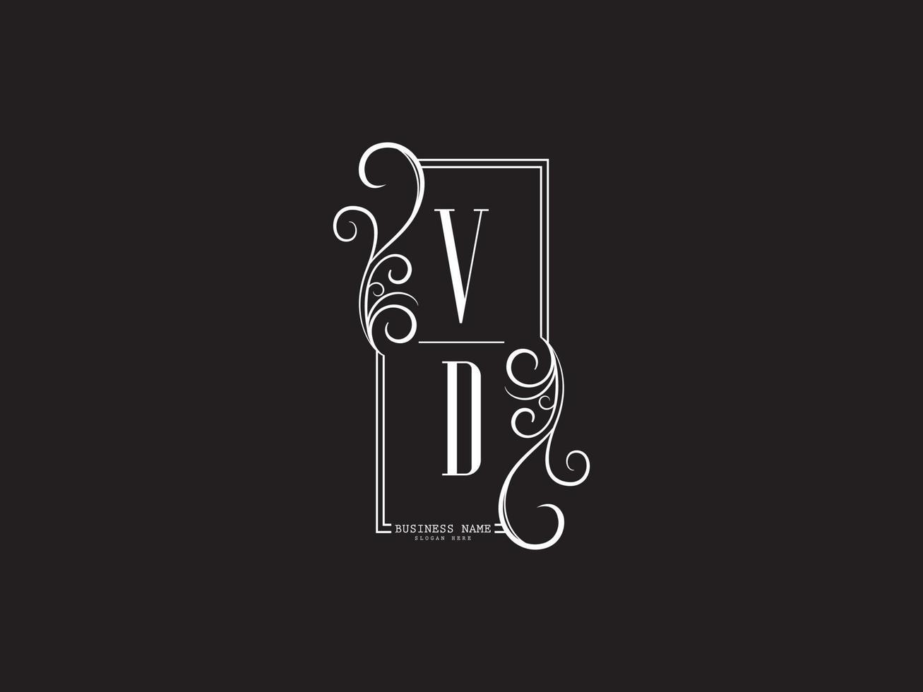 minimaal vd v d luxe logo brief ontwerp vector