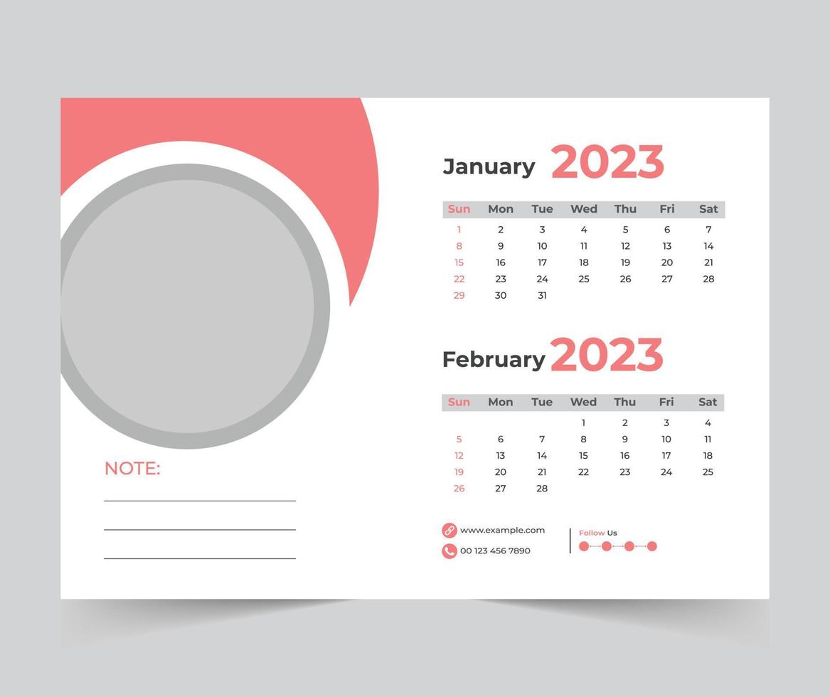 2023 kalender gelukkig nieuw jaar ontwerp vector