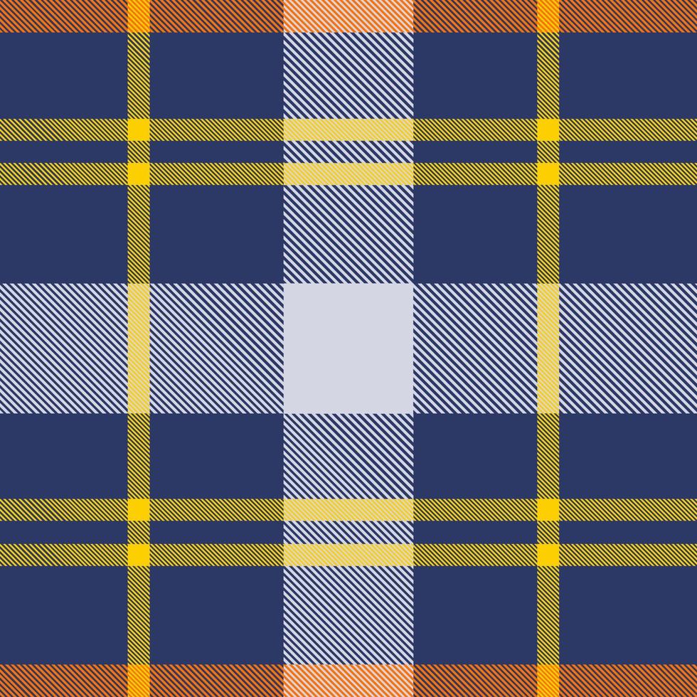 plaid Schotse ruit in blauw toon, geel en oranje kleuren. structuur patroon voor tafelkleden, kleren, overhemden, dekens en ander. vector