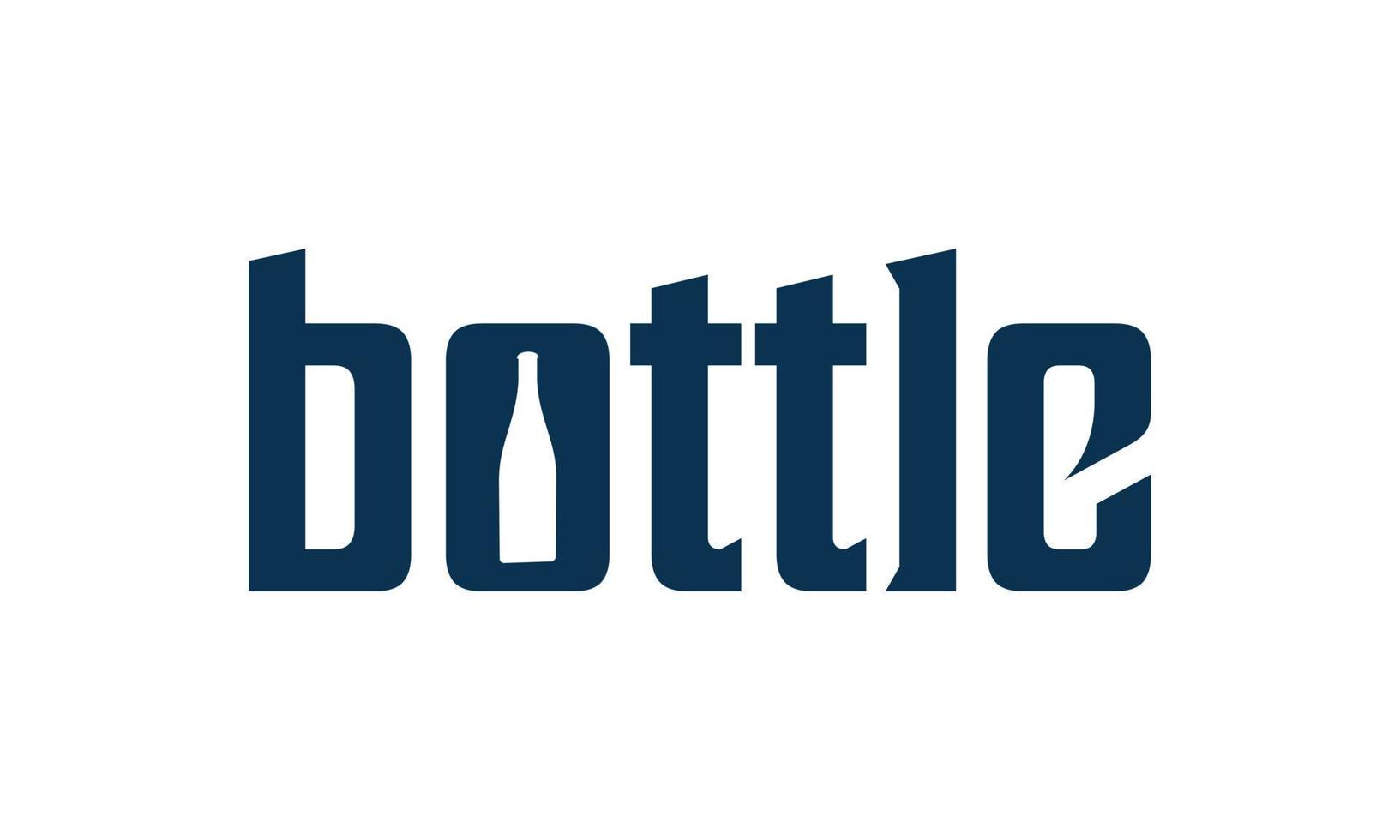negatief ruimte fles logo ontwerp vector