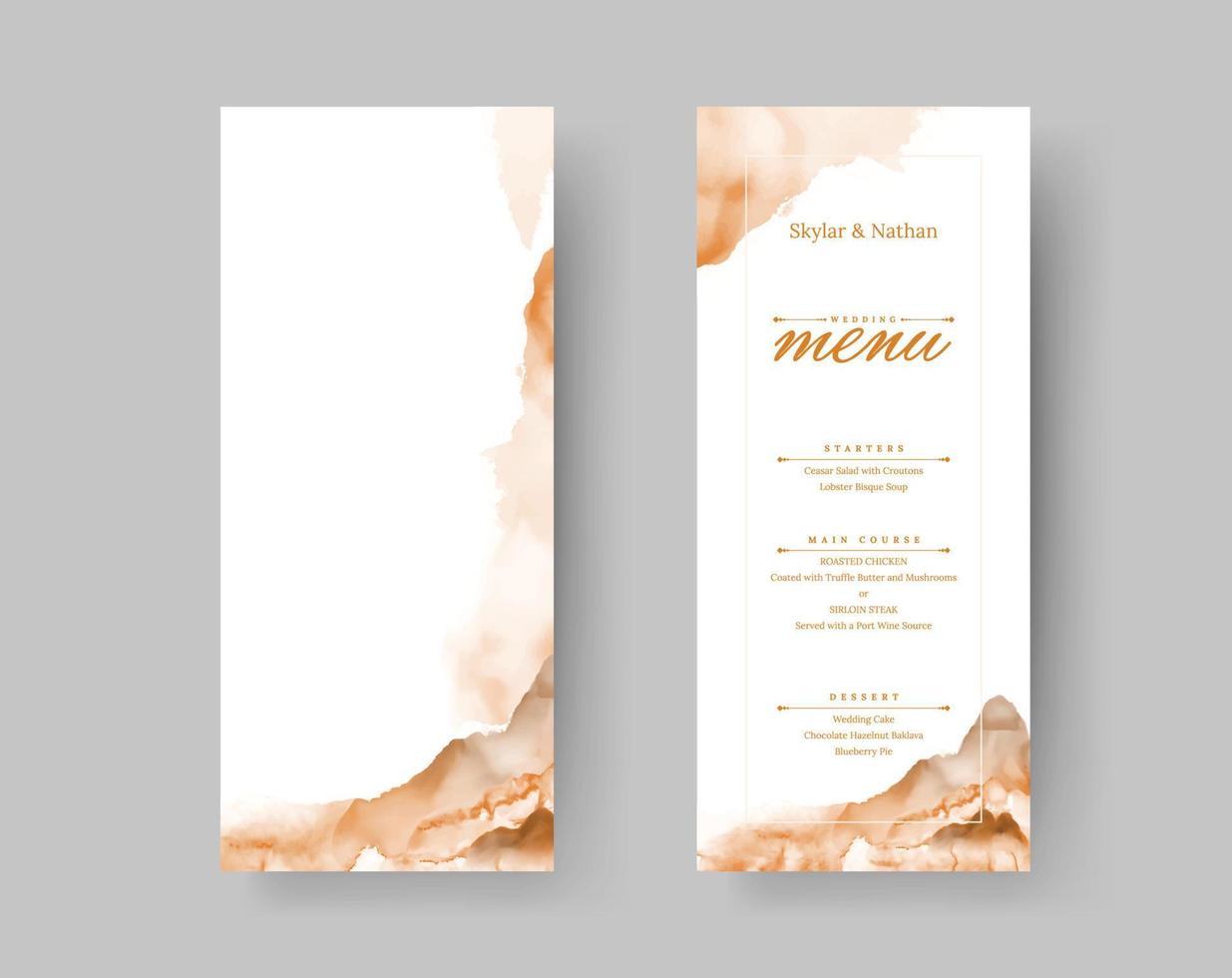 modern terracotta berg thema menu kaart sjabloon vector