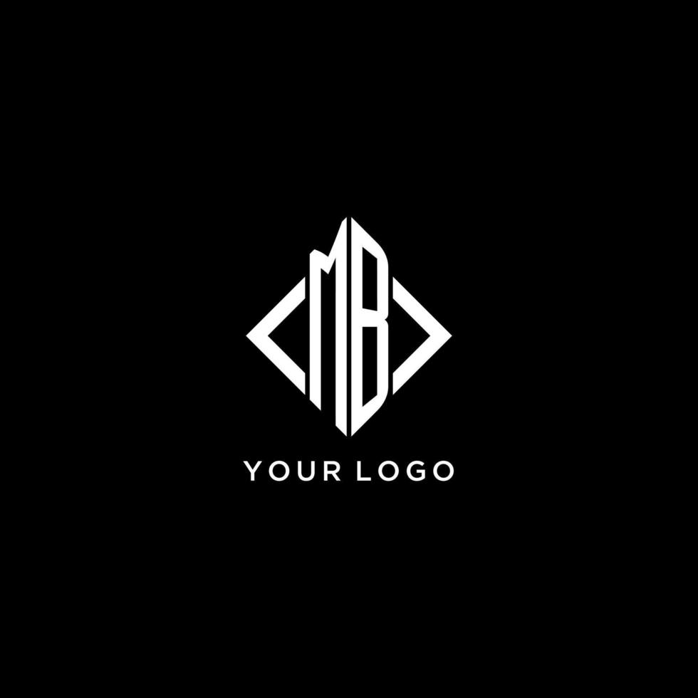 mb eerste monogram met ruit vorm logo ontwerp vector