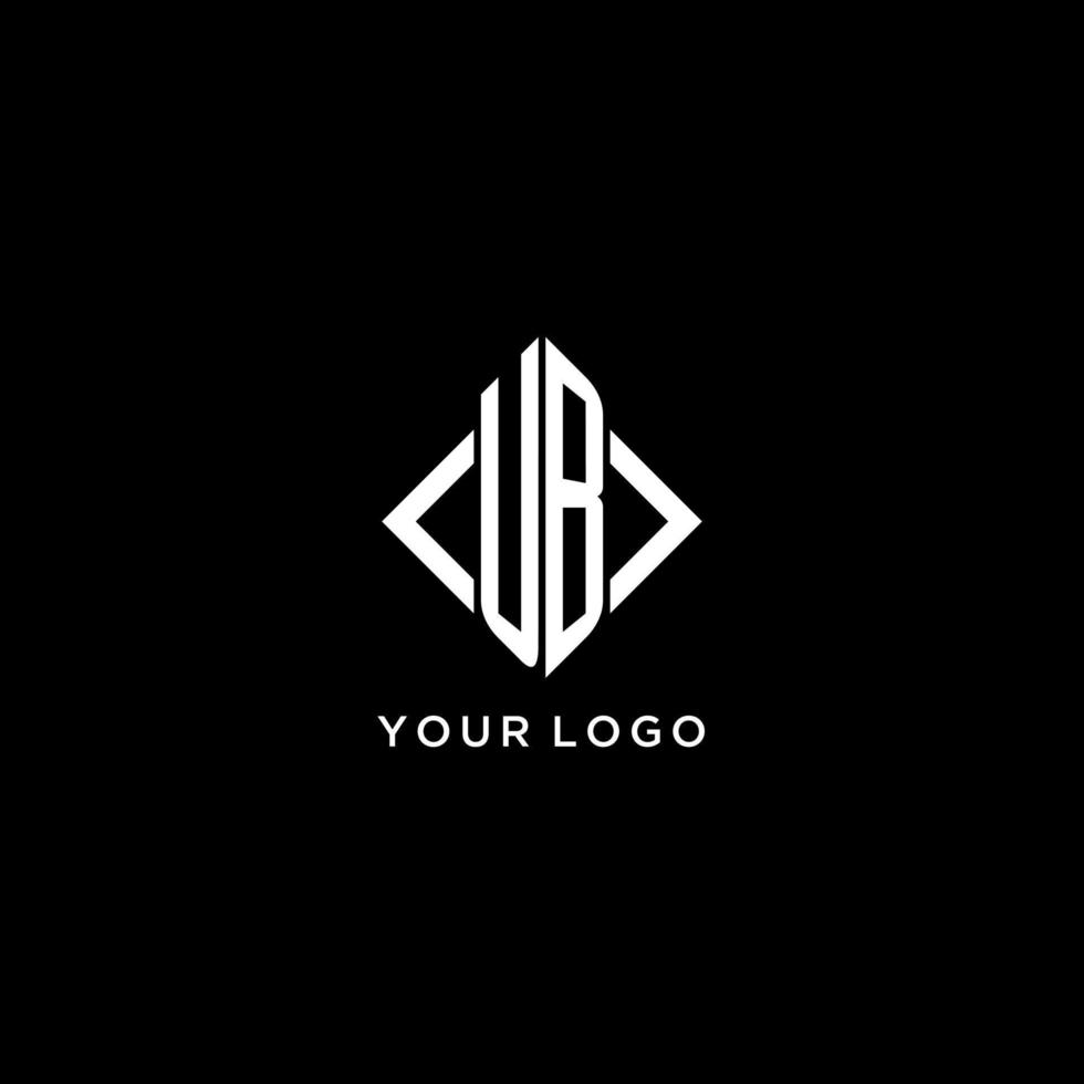 ub eerste monogram met ruit vorm logo ontwerp vector