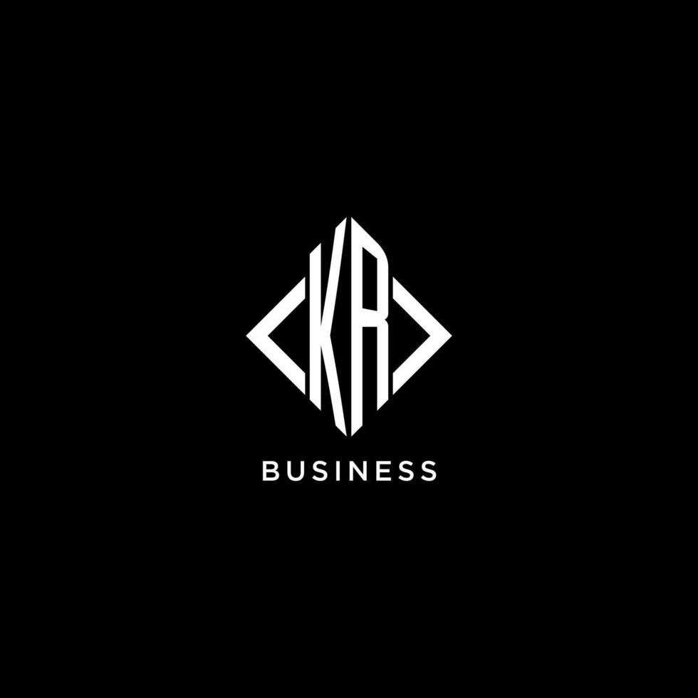 kr eerste monogram met ruit vorm logo ontwerp vector