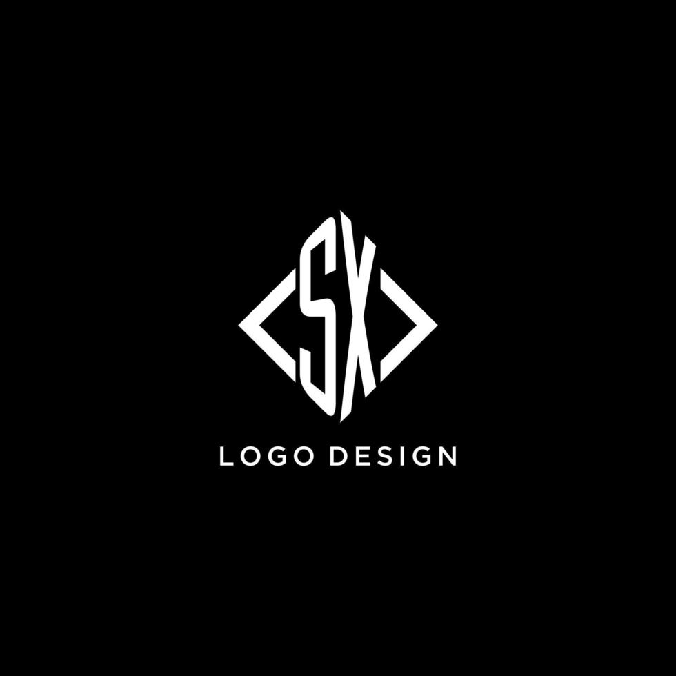 sx eerste monogram met ruit vorm logo ontwerp vector