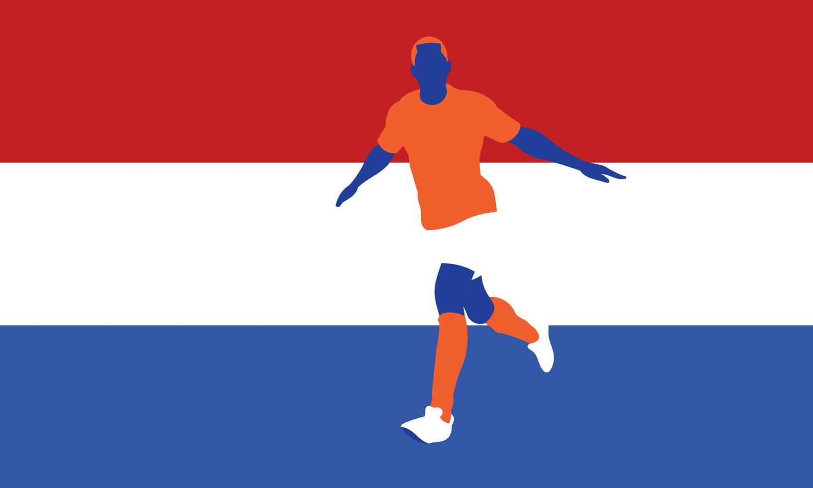 voetbal voetballer in actie geïsoleerde achtergrond. platte vectorillustratie. vector