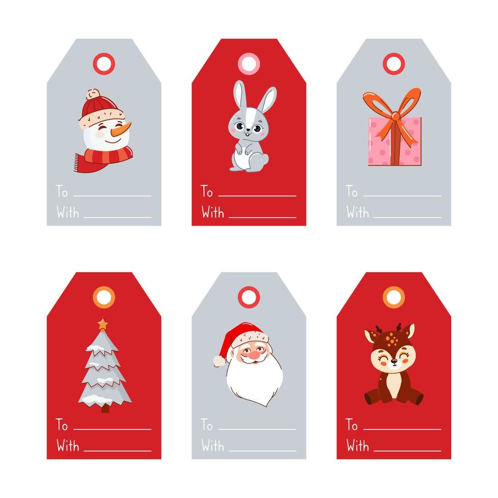 een reeks van Kerstmis tags voor een geschenk. vector illustratie