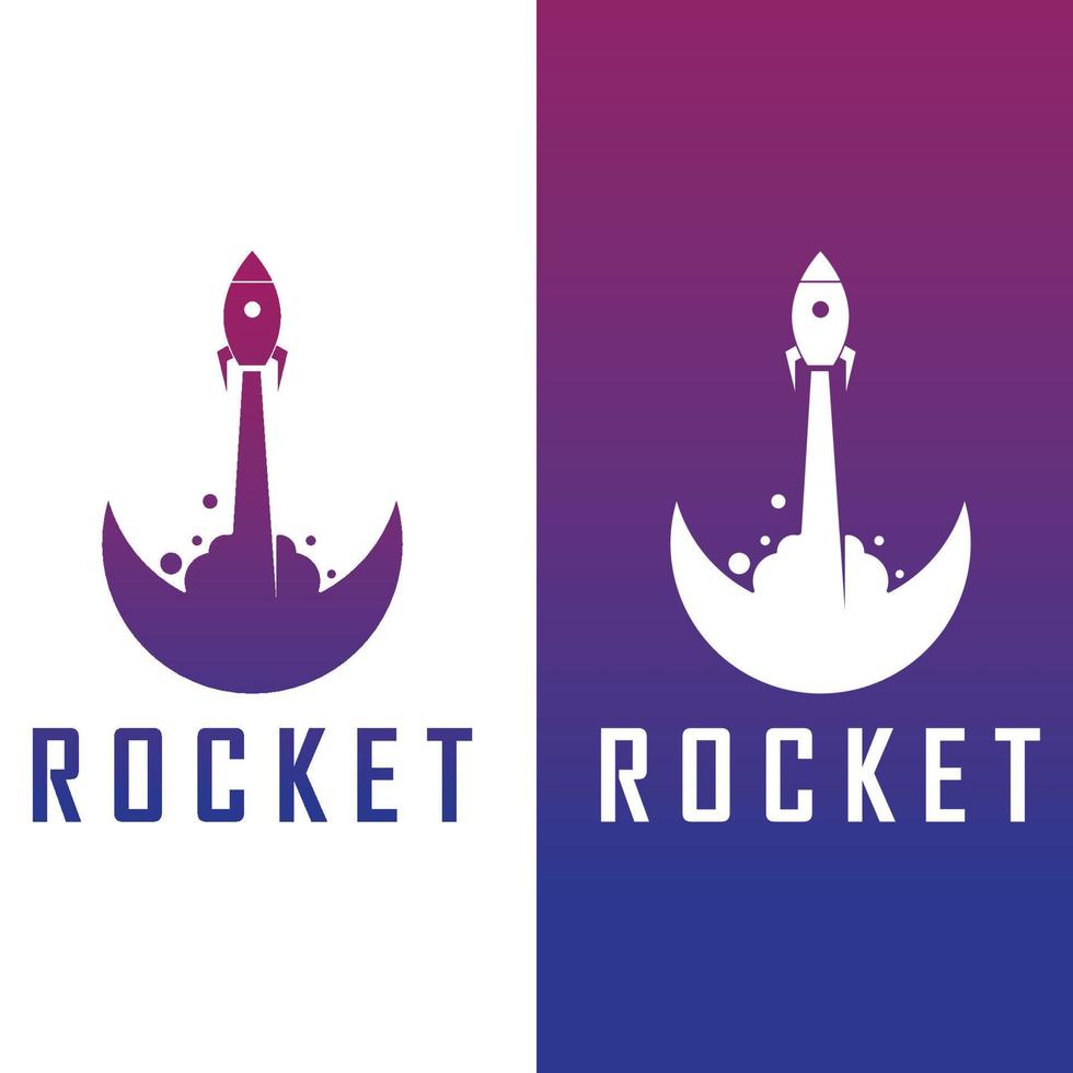 ruimte raket logo en vector met leuze sjabloon