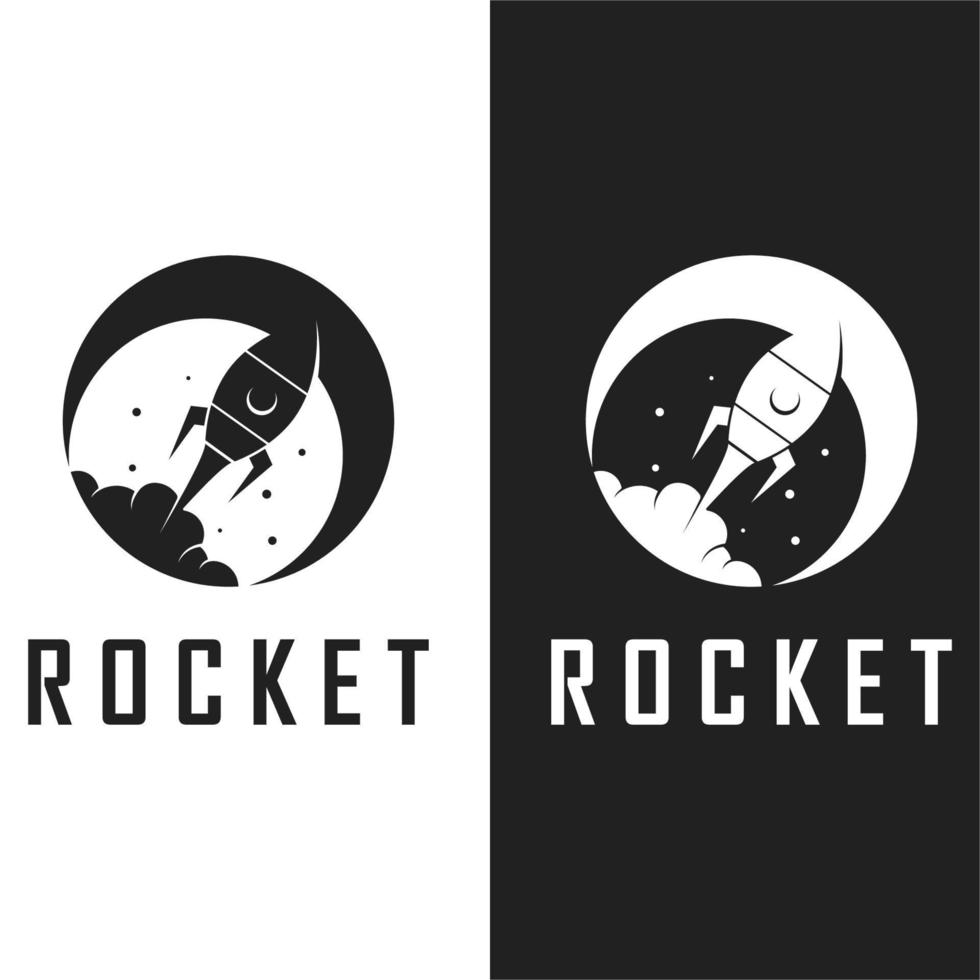 ruimte raket logo en vector met leuze sjabloon