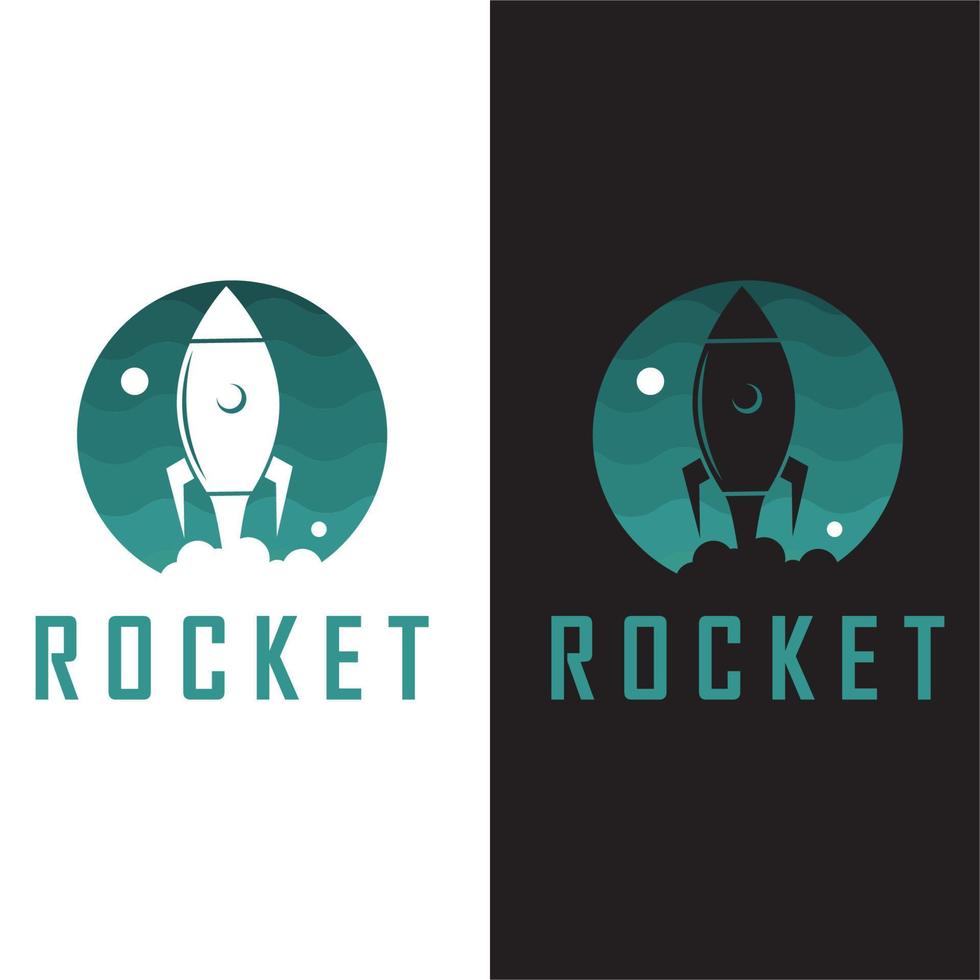 ruimte raket logo en vector met leuze sjabloon