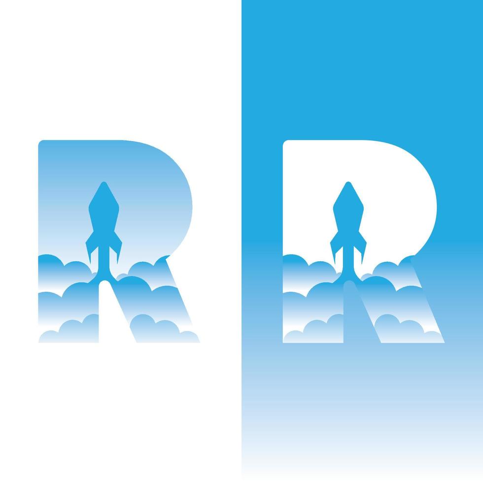 ruimte raket logo en vector met leuze sjabloon