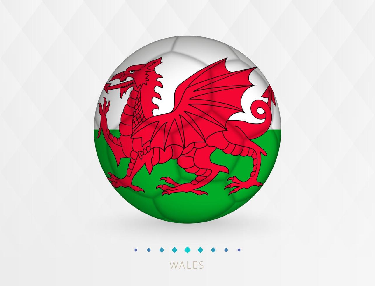 Amerikaans voetbal bal met Wales vlag patroon, voetbal bal met vlag van Wales nationaal team. vector