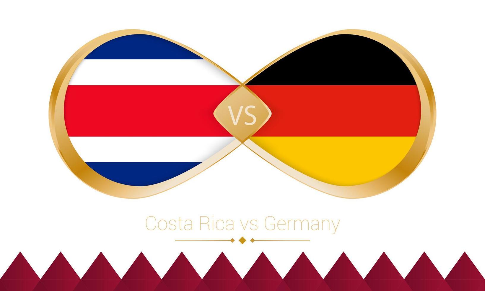 costa rica versus Duitsland gouden icoon voor Amerikaans voetbal 2022 wedstrijd. vector