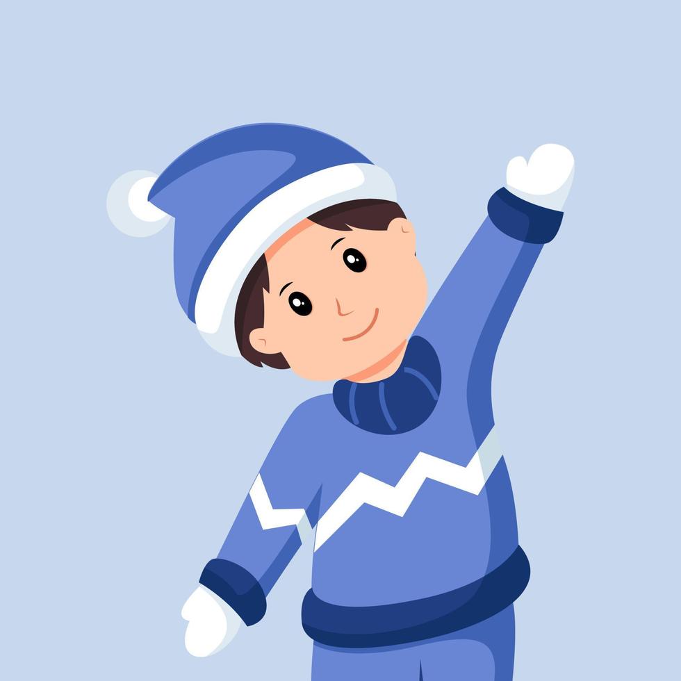 schattig jongen Bij winter karakter ontwerp illustratie vector