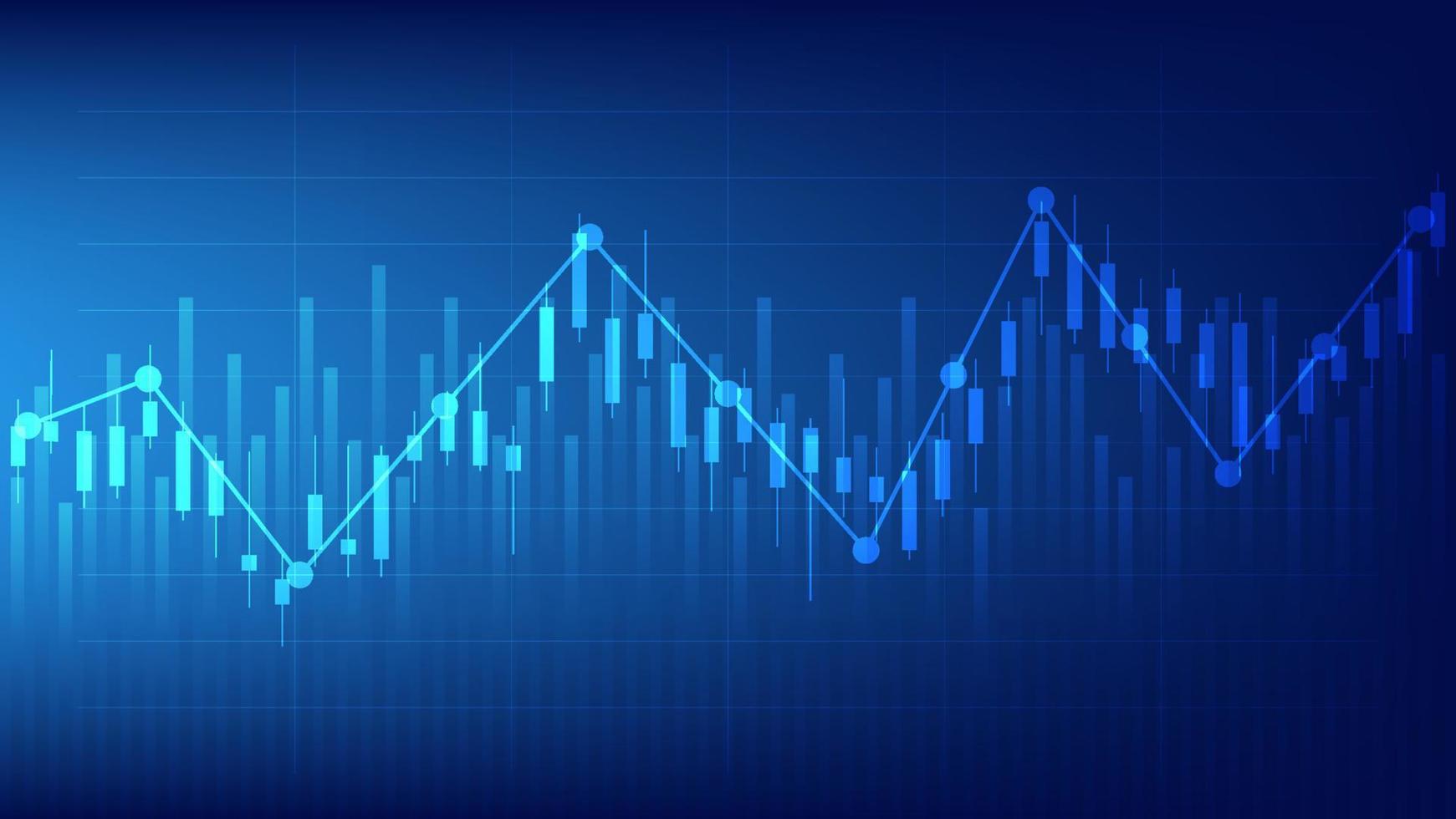 economie situatie en financiën achtergrond concept. financieel bedrijf statistieken met kandelaar tabel tonen voorraad markt vector