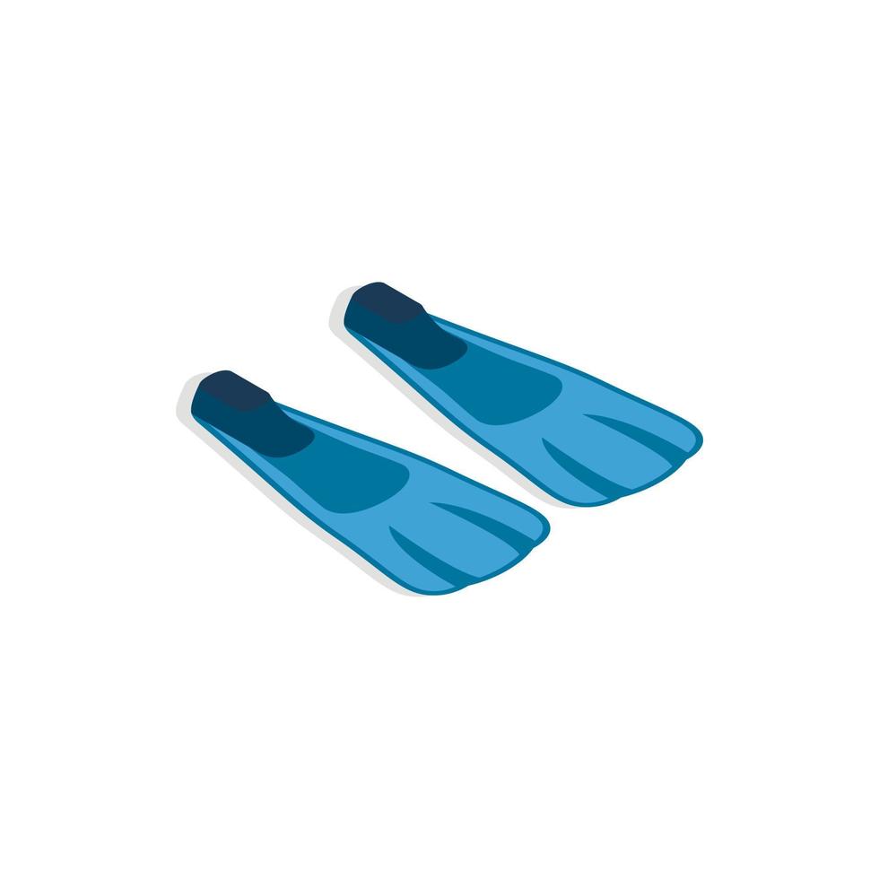 blauw flippers icoon, isometrische 3d stijl vector